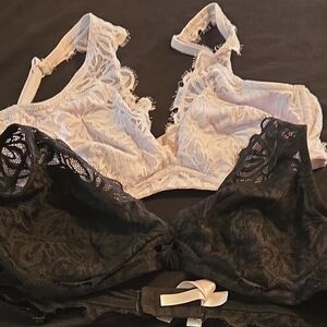 PINK Victoria's Secret Lace Bralette Duo - Black and Lilac